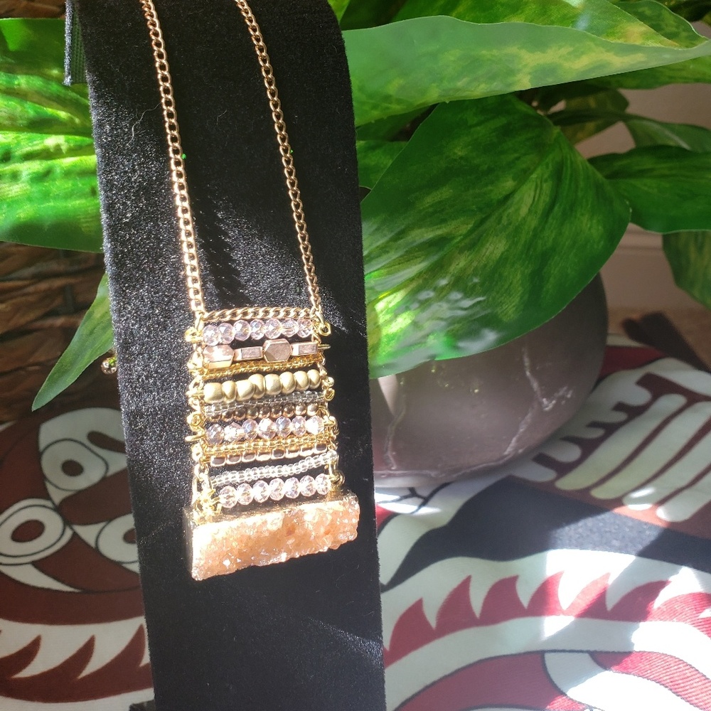 Druzy stone necklace